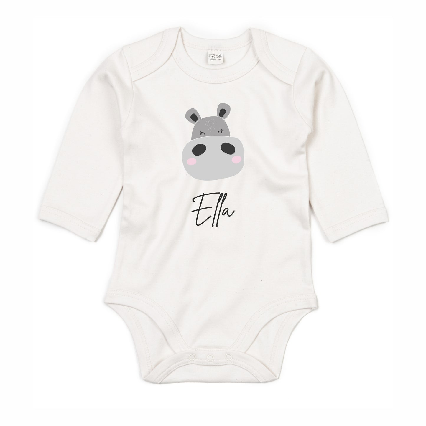 Langarmbody Bio Baumwolle Nilpferd