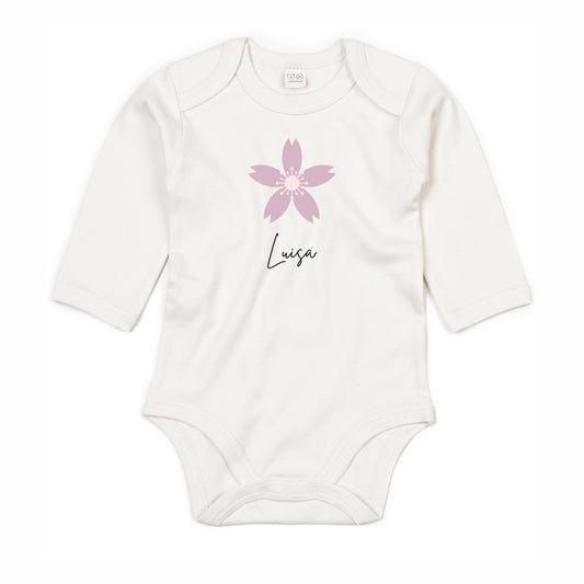 Langarmbody Bio Baumwolle Blüten