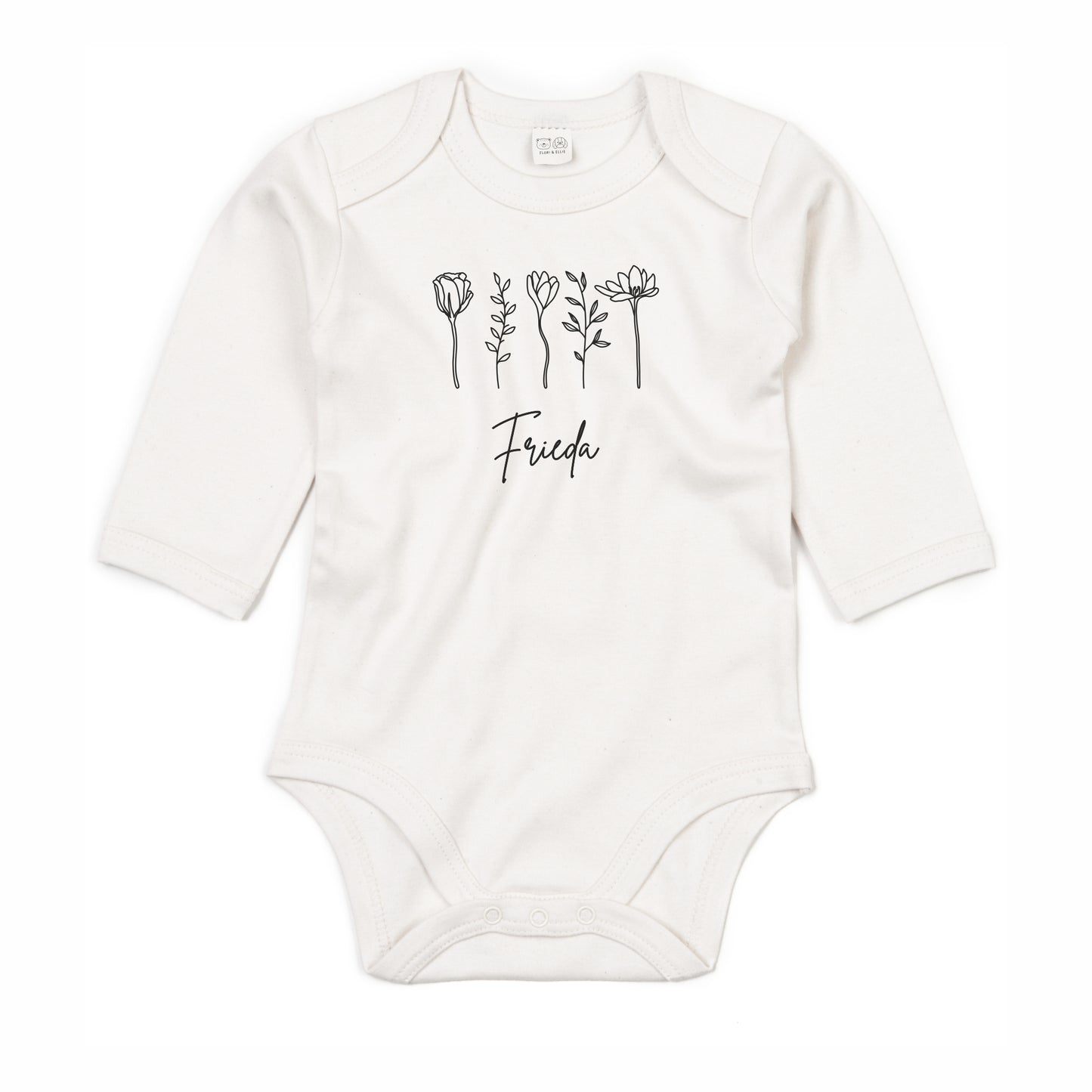 Langarmbody Bio Baumwolle Blumen