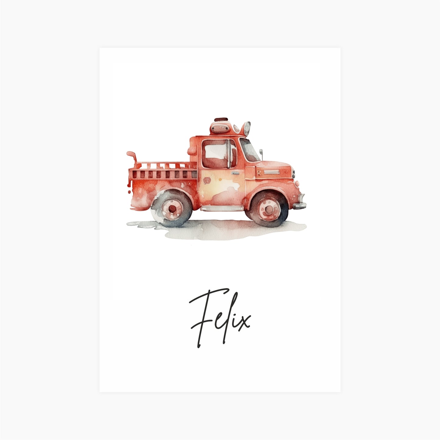 Kinderposter Feuerwehrauto