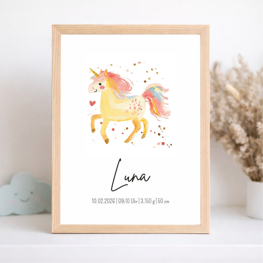 Geburtsposter Einhorn