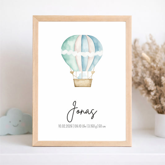 Geburtsposter Heißluftballon