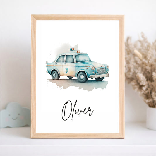 Kinderposter Polizeiauto