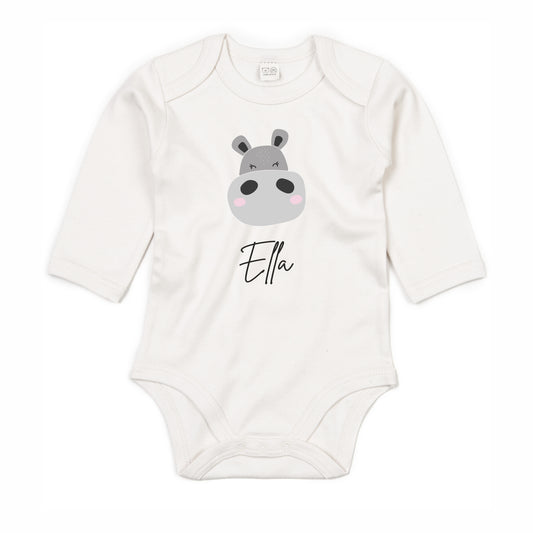 Langarmbody Bio Baumwolle Nilpferd