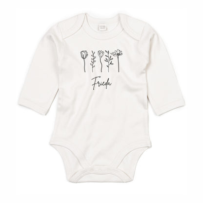 Langarmbody Bio Baumwolle Blumen
