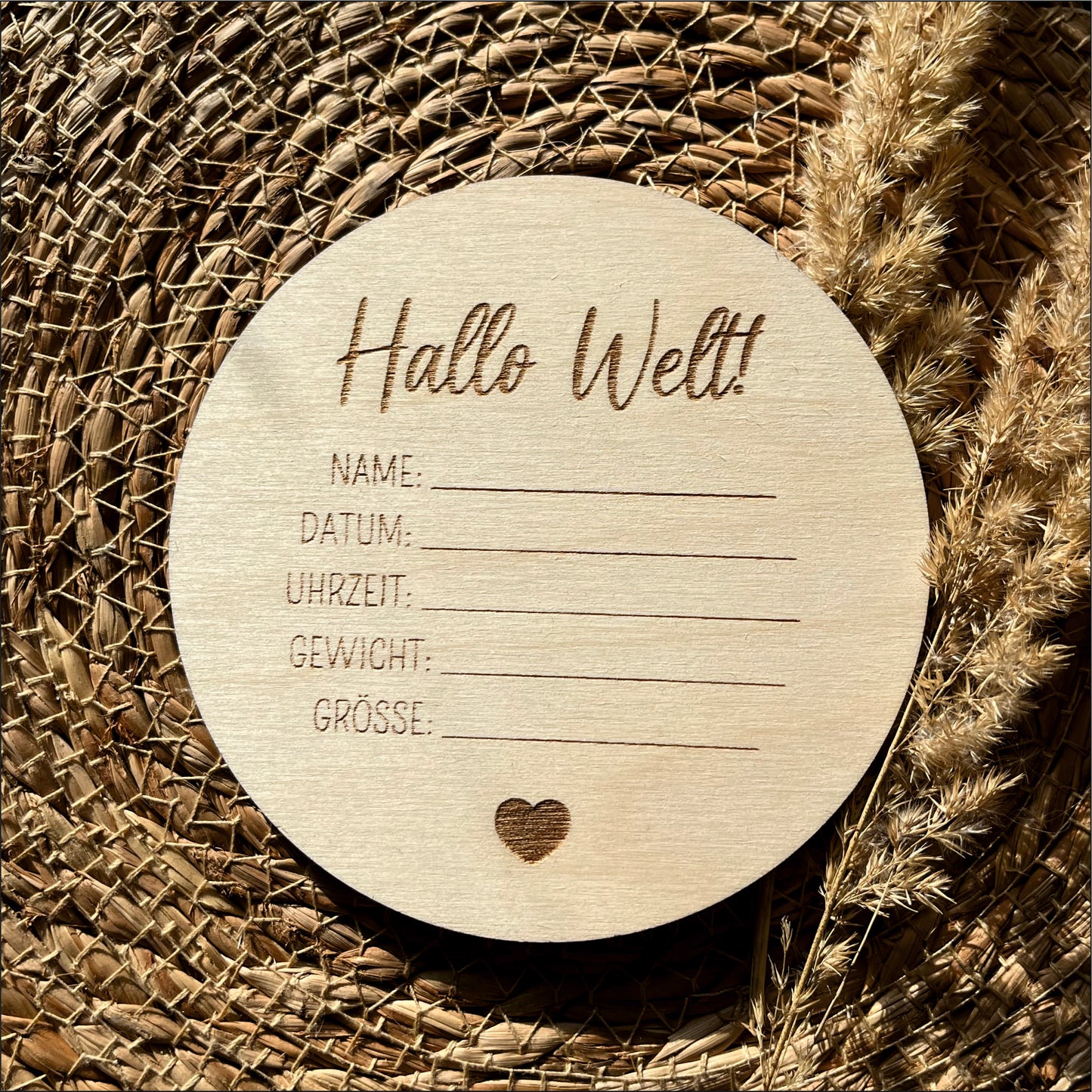 Holzschild Hallo Welt | zum selbst ausfüllen