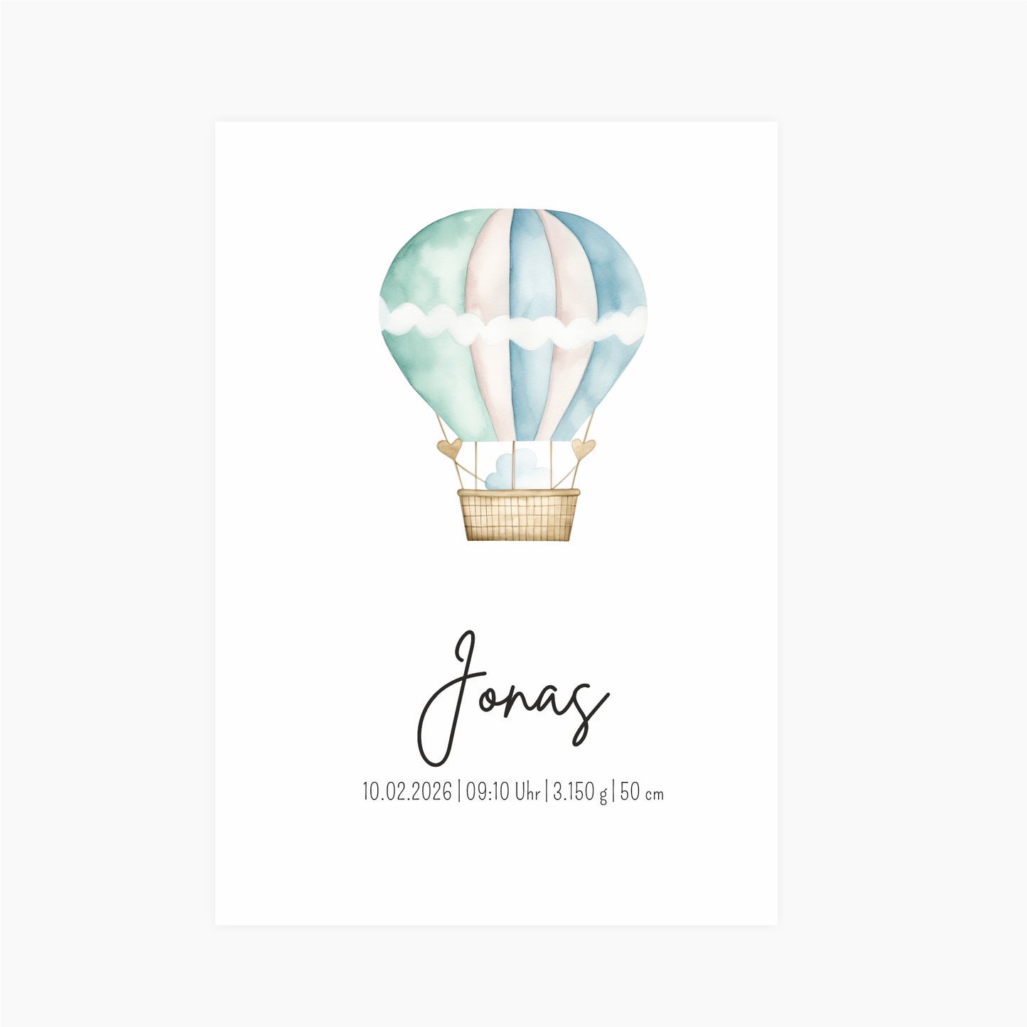 Geburtsposter Heißluftballon